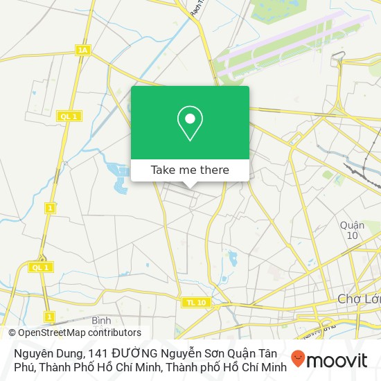 Bản đồ Nguyên Dung, 141 ĐƯỜNG Nguyễn Sơn Quận Tân Phú, Thành Phố Hồ Chí Minh