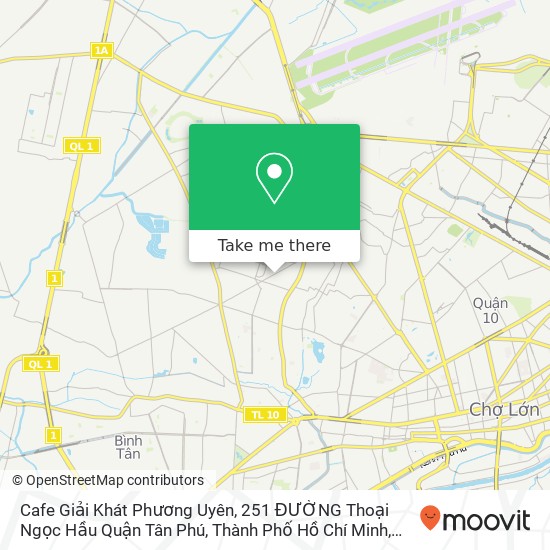 Bản đồ Cafe Giải Khát Phương Uyên, 251 ĐƯỜNG Thoại Ngọc Hầu Quận Tân Phú, Thành Phố Hồ Chí Minh