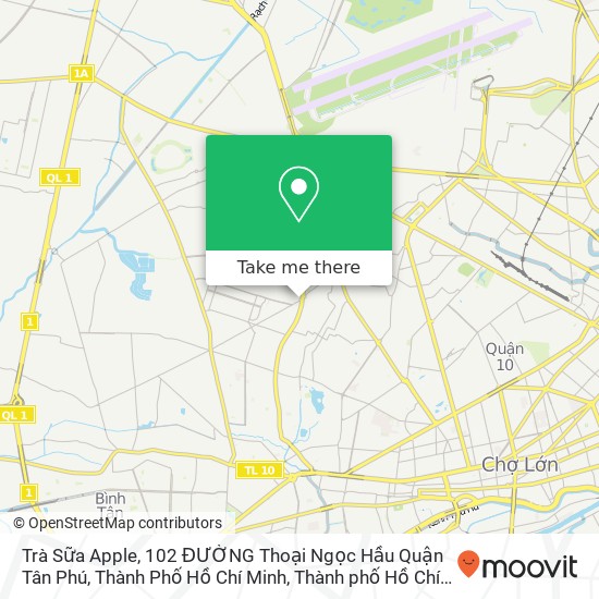 Bản đồ Trà Sữa Apple, 102 ĐƯỜNG Thoại Ngọc Hầu Quận Tân Phú, Thành Phố Hồ Chí Minh