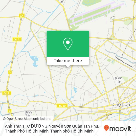 Bản đồ Anh Thư, 11C ĐƯỜNG Nguyễn Sơn Quận Tân Phú, Thành Phố Hồ Chí Minh