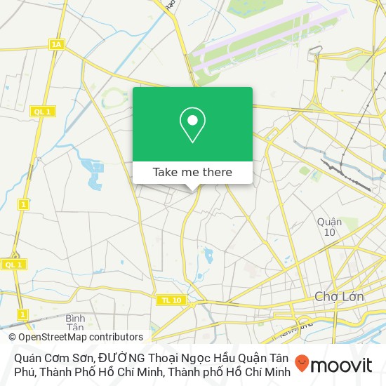 Bản đồ Quán Cơm Sơn, ĐƯỜNG Thoại Ngọc Hầu Quận Tân Phú, Thành Phố Hồ Chí Minh