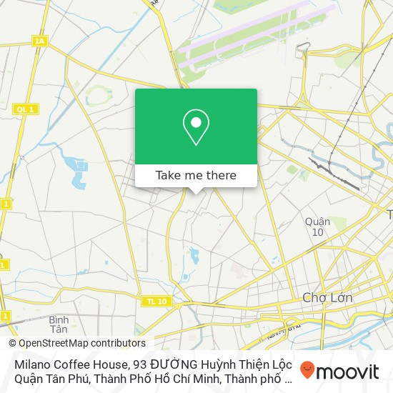 Bản đồ Milano Coffee House, 93 ĐƯỜNG Huỳnh Thiện Lộc Quận Tân Phú, Thành Phố Hồ Chí Minh