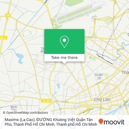 Bản đồ Maxims (La Cao), ĐƯỜNG Khuông Việt Quận Tân Phú, Thành Phố Hồ Chí Minh