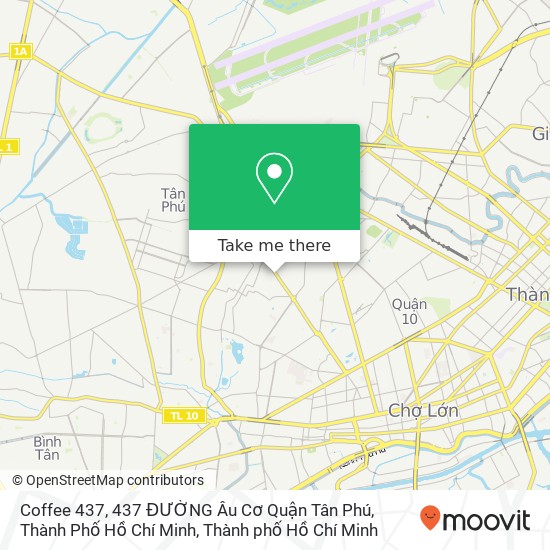 Bản đồ Coffee 437, 437 ĐƯỜNG Âu Cơ Quận Tân Phú, Thành Phố Hồ Chí Minh