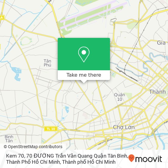 Bản đồ Kem 70, 70 ĐƯỜNG Trần Văn Quang Quận Tân Bình, Thành Phố Hồ Chí Minh
