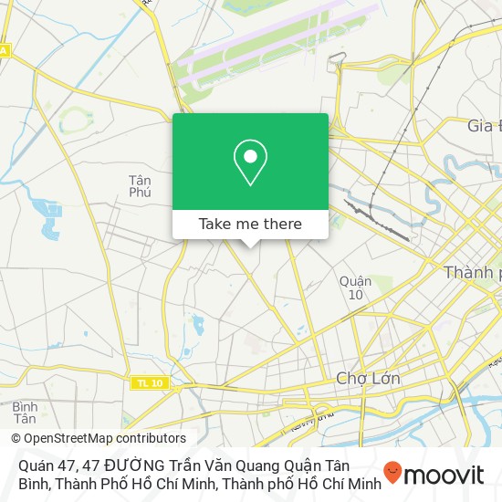 Bản đồ Quán 47, 47 ĐƯỜNG Trần Văn Quang Quận Tân Bình, Thành Phố Hồ Chí Minh