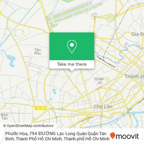 Bản đồ Phước Hòa, 794 ĐƯỜNG Lạc Long Quân Quận Tân Bình, Thành Phố Hồ Chí Minh