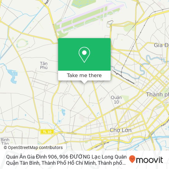 Bản đồ Quán Ăn Gia Đình 906, 906 ĐƯỜNG Lạc Long Quân Quận Tân Bình, Thành Phố Hồ Chí Minh