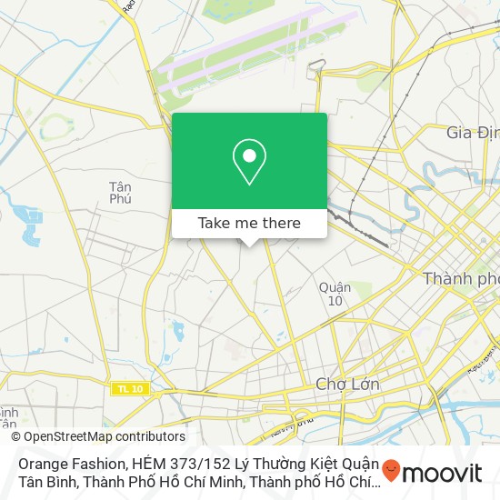 Bản đồ Orange Fashion, HẺM 373 / 152 Lý Thường Kiệt Quận Tân Bình, Thành Phố Hồ Chí Minh