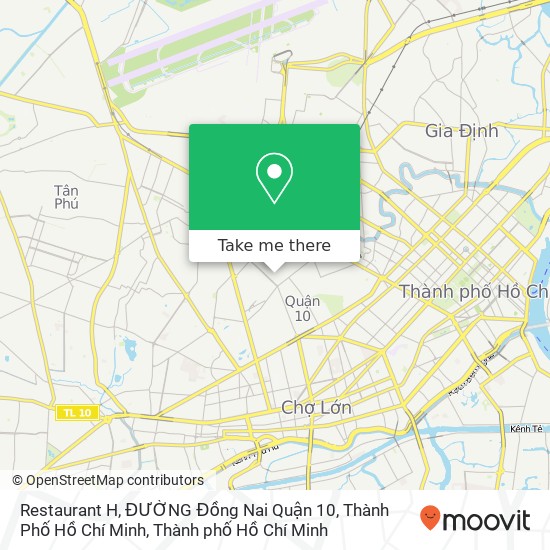 Bản đồ Restaurant H, ĐƯỜNG Đồng Nai Quận 10, Thành Phố Hồ Chí Minh
