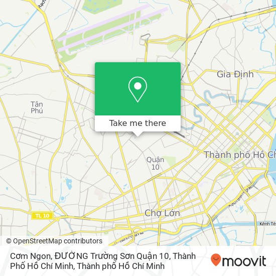 Bản đồ Cơm Ngon, ĐƯỜNG Trường Sơn Quận 10, Thành Phố Hồ Chí Minh