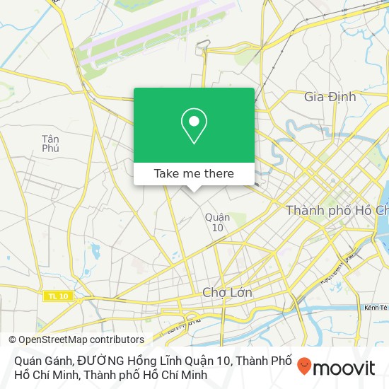 Bản đồ Quán Gánh, ĐƯỜNG Hồng Lĩnh Quận 10, Thành Phố Hồ Chí Minh