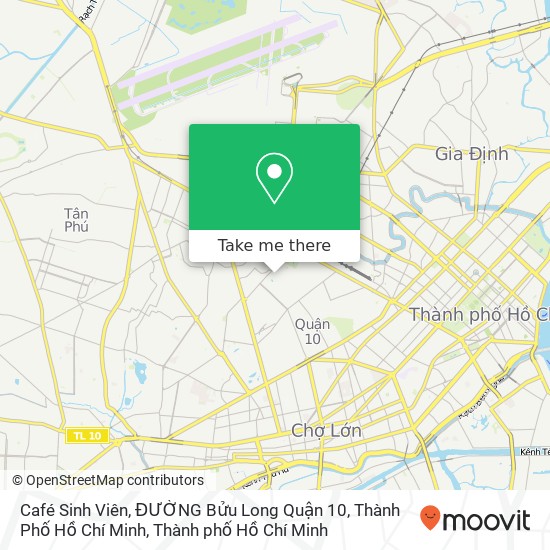 Bản đồ Café Sinh Viên, ĐƯỜNG Bửu Long Quận 10, Thành Phố Hồ Chí Minh