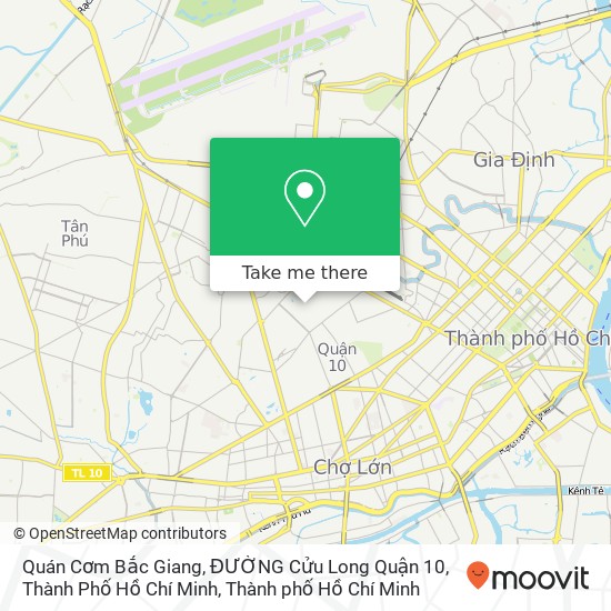 Bản đồ Quán Cơm Bắc Giang, ĐƯỜNG Cửu Long Quận 10, Thành Phố Hồ Chí Minh