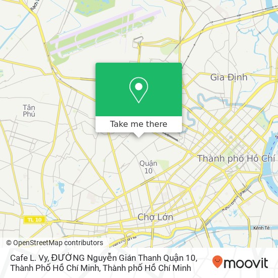 Bản đồ Cafe L. Vy, ĐƯỜNG Nguyễn Gián Thanh Quận 10, Thành Phố Hồ Chí Minh