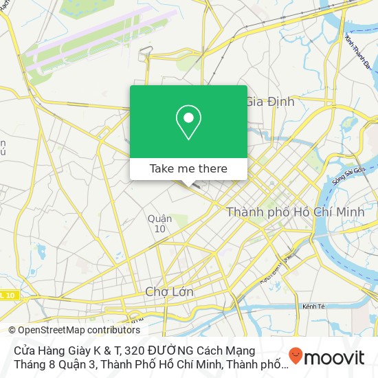 Bản đồ Cửa Hàng Giày K & T, 320 ĐƯỜNG Cách Mạng Tháng 8 Quận 3, Thành Phố Hồ Chí Minh