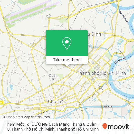 Bản đồ Thêm Một Tô, ĐƯỜNG Cách Mạng Tháng 8 Quận 10, Thành Phố Hồ Chí Minh
