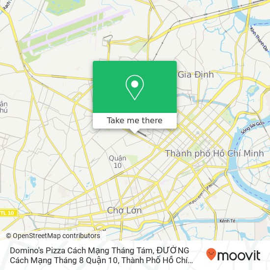 Bản đồ Domino's Pizza Cách Mạng Tháng Tám, ĐƯỜNG Cách Mạng Tháng 8 Quận 10, Thành Phố Hồ Chí Minh