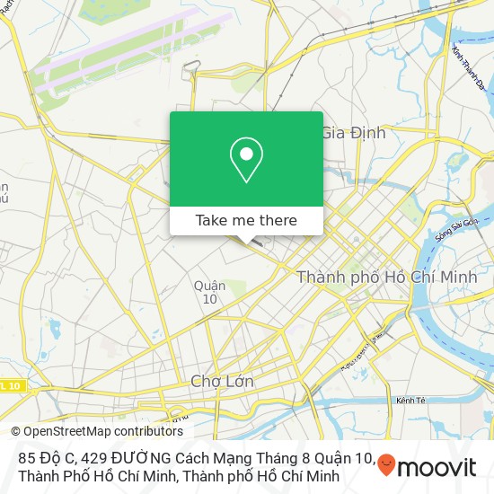 Bản đồ 85 Độ C, 429 ĐƯỜNG Cách Mạng Tháng 8 Quận 10, Thành Phố Hồ Chí Minh