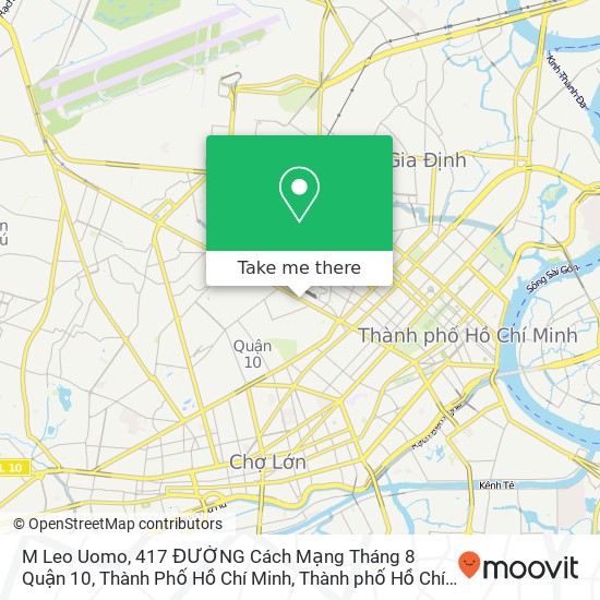 Bản đồ M Leo Uomo, 417 ĐƯỜNG Cách Mạng Tháng 8 Quận 10, Thành Phố Hồ Chí Minh