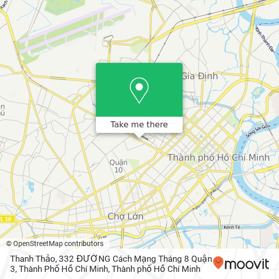 Bản đồ Thanh Thảo, 332 ĐƯỜNG Cách Mạng Tháng 8 Quận 3, Thành Phố Hồ Chí Minh