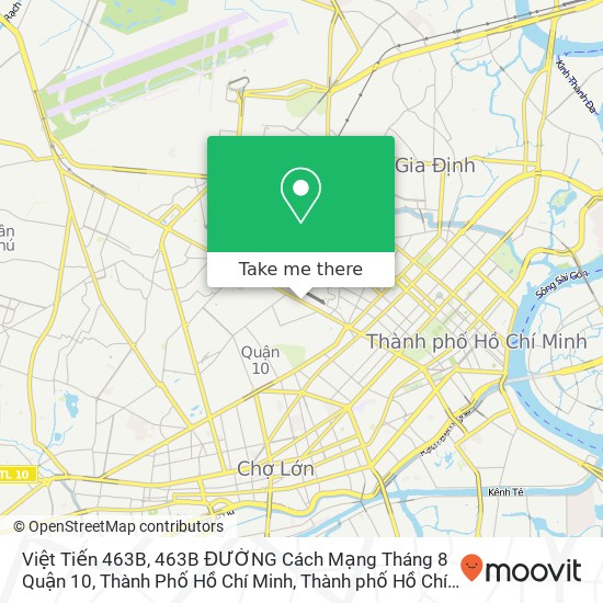 Bản đồ Việt Tiến 463B, 463B ĐƯỜNG Cách Mạng Tháng 8 Quận 10, Thành Phố Hồ Chí Minh
