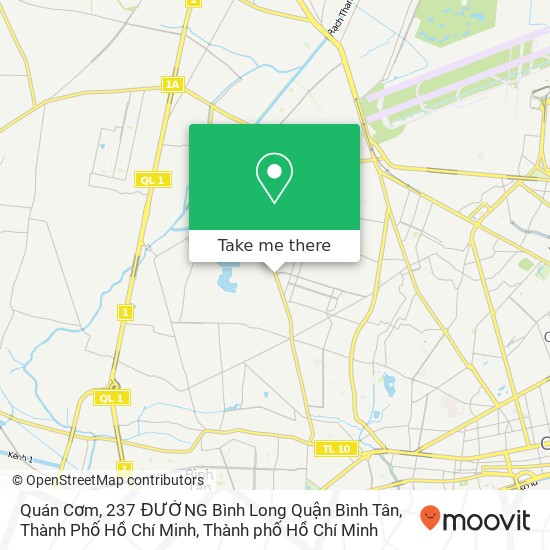 Bản đồ Quán Cơm, 237 ĐƯỜNG Bình Long Quận Bình Tân, Thành Phố Hồ Chí Minh