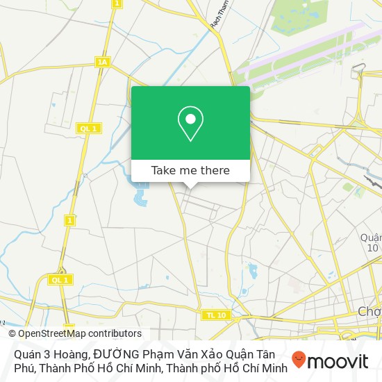 Bản đồ Quán 3 Hoàng, ĐƯỜNG Phạm Văn Xảo Quận Tân Phú, Thành Phố Hồ Chí Minh