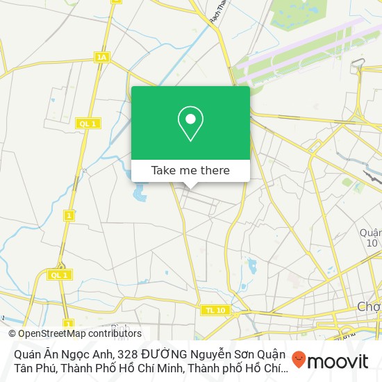 Bản đồ Quán Ăn Ngọc Anh, 328 ĐƯỜNG Nguyễn Sơn Quận Tân Phú, Thành Phố Hồ Chí Minh