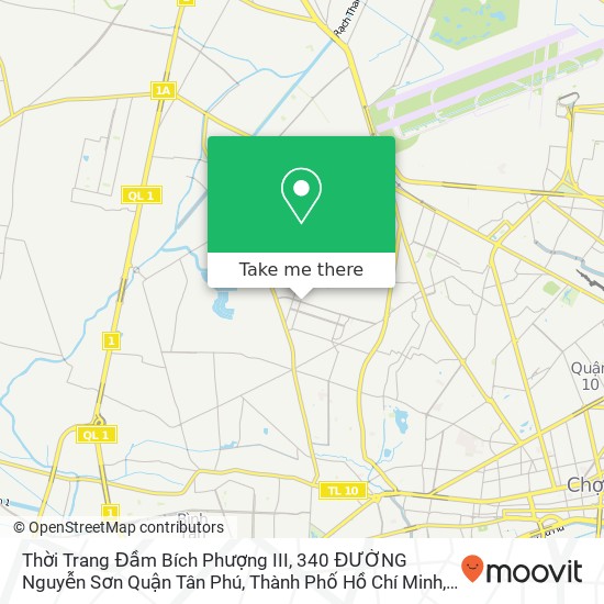Bản đồ Thời Trang Đầm Bích Phượng III, 340 ĐƯỜNG Nguyễn Sơn Quận Tân Phú, Thành Phố Hồ Chí Minh