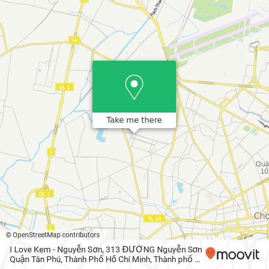 Bản đồ I Love Kem - Nguyễn Sơn, 313 ĐƯỜNG Nguyễn Sơn Quận Tân Phú, Thành Phố Hồ Chí Minh