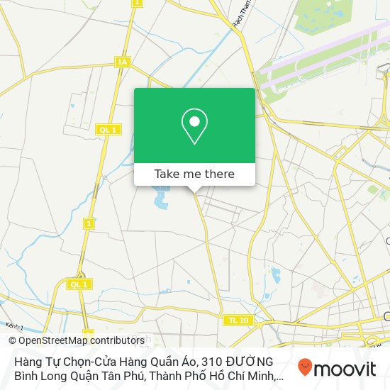 Bản đồ Hàng Tự Chọn-Cửa Hàng Quần Áo, 310 ĐƯỜNG Bình Long Quận Tân Phú, Thành Phố Hồ Chí Minh