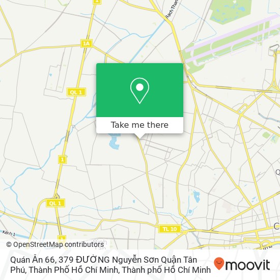 Bản đồ Quán Ăn 66, 379 ĐƯỜNG Nguyễn Sơn Quận Tân Phú, Thành Phố Hồ Chí Minh