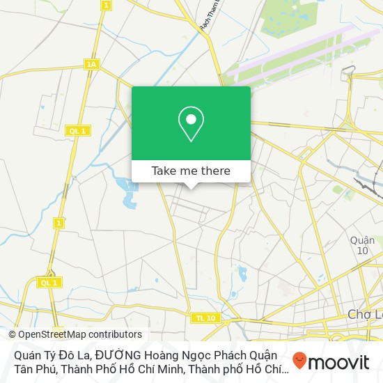 Bản đồ Quán Tý Đô La, ĐƯỜNG Hoàng Ngọc Phách Quận Tân Phú, Thành Phố Hồ Chí Minh