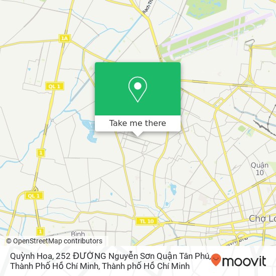 Bản đồ Quỳnh Hoa, 252 ĐƯỜNG Nguyễn Sơn Quận Tân Phú, Thành Phố Hồ Chí Minh