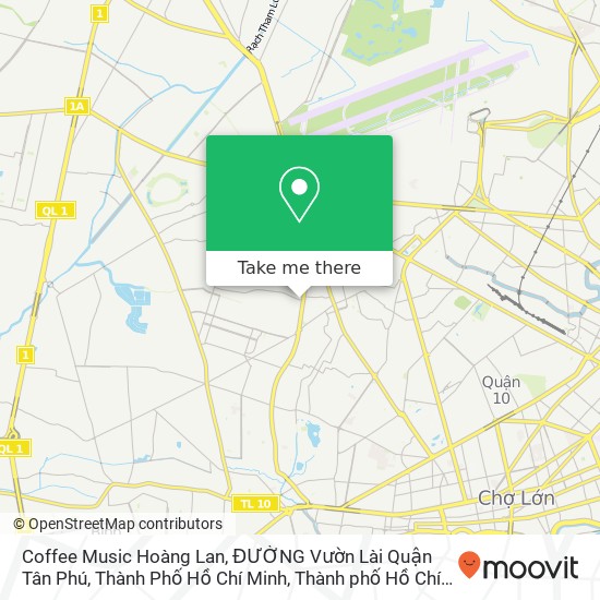 Bản đồ Coffee Music Hoàng Lan, ĐƯỜNG Vườn Lài Quận Tân Phú, Thành Phố Hồ Chí Minh