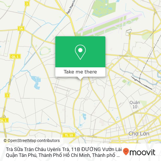 Bản đồ Trà Sữa Trân Châu Uyên's Trà, 11B ĐƯỜNG Vườn Lài Quận Tân Phú, Thành Phố Hồ Chí Minh