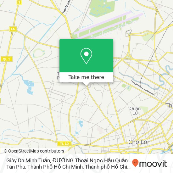 Bản đồ Giày Da Minh Tuấn, ĐƯỜNG Thoại Ngọc Hầu Quận Tân Phú, Thành Phố Hồ Chí Minh