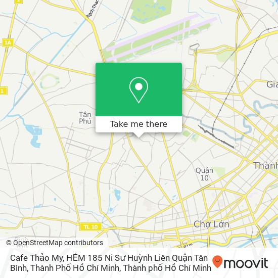 Bản đồ Cafe Thảo My, HẺM 185 Ni Sư Huỳnh Liên Quận Tân Bình, Thành Phố Hồ Chí Minh