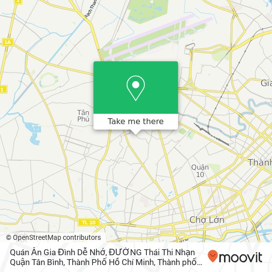 Bản đồ Quán Ăn Gia Đình Dễ Nhớ, ĐƯỜNG Thái Thi Nhạn Quận Tân Bình, Thành Phố Hồ Chí Minh