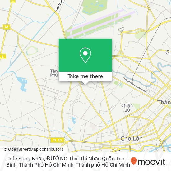 Bản đồ Cafe Sóng Nhạc, ĐƯỜNG Thái Thi Nhạn Quận Tân Bình, Thành Phố Hồ Chí Minh