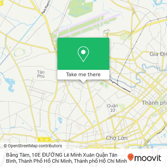 Bản đồ Băng Tâm, 10E ĐƯỜNG Lê Minh Xuân Quận Tân Bình, Thành Phố Hồ Chí Minh