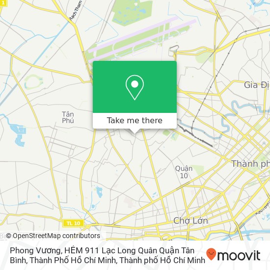 Bản đồ Phong Vương, HẺM 911 Lạc Long Quân Quận Tân Bình, Thành Phố Hồ Chí Minh