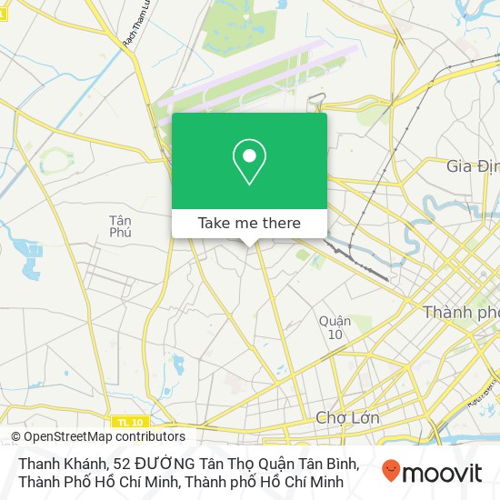 Bản đồ Thanh Khánh, 52 ĐƯỜNG Tân Thọ Quận Tân Bình, Thành Phố Hồ Chí Minh