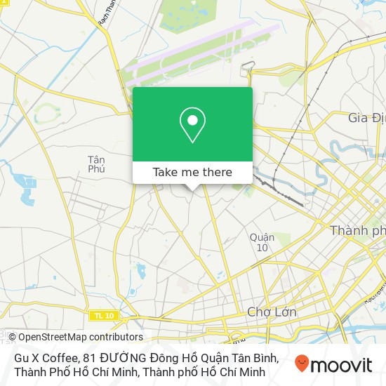 Bản đồ Gu X Coffee, 81 ĐƯỜNG Đông Hồ Quận Tân Bình, Thành Phố Hồ Chí Minh