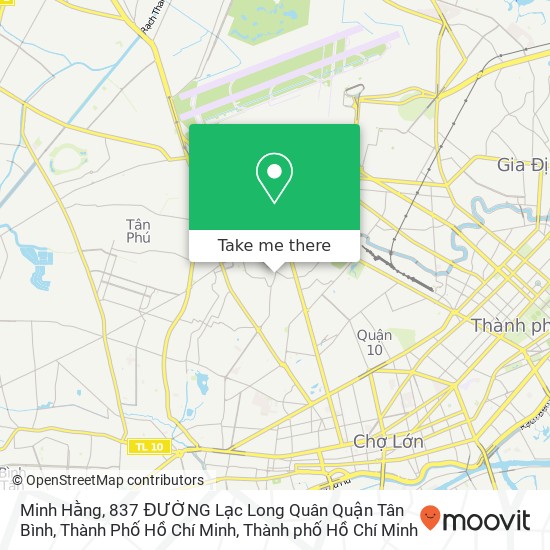 Bản đồ Minh Hằng, 837 ĐƯỜNG Lạc Long Quân Quận Tân Bình, Thành Phố Hồ Chí Minh