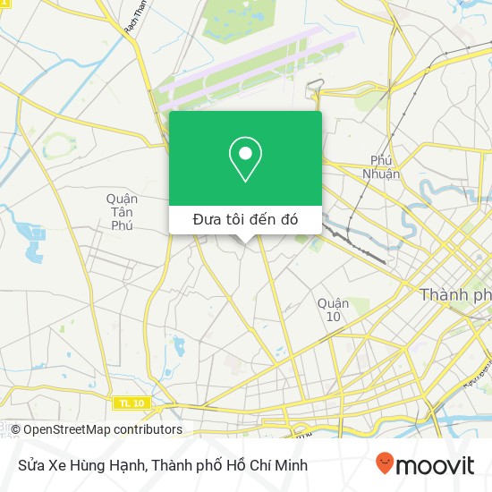 Bản đồ Sửa Xe Hùng Hạnh, 1080 ĐƯỜNG Lạc Long Quân Quận Tân Bình, Thành Phố Hồ Chí Minh