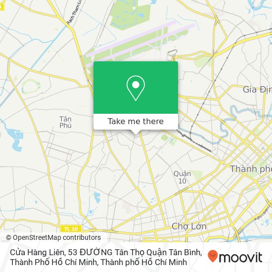 Bản đồ Cửa Hàng Liên, 53 ĐƯỜNG Tân Thọ Quận Tân Bình, Thành Phố Hồ Chí Minh