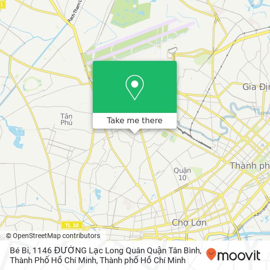 Bản đồ Bé Bi, 1146 ĐƯỜNG Lạc Long Quân Quận Tân Bình, Thành Phố Hồ Chí Minh