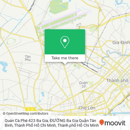 Bản đồ Quán Cà Phê 423 Ba Gia, ĐƯỜNG Ba Gia Quận Tân Bình, Thành Phố Hồ Chí Minh